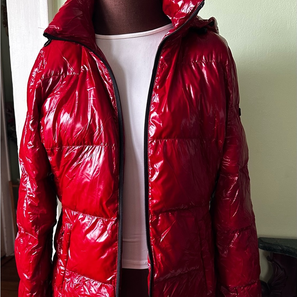 BCBGeneration Shiny Red Puffer Jacket